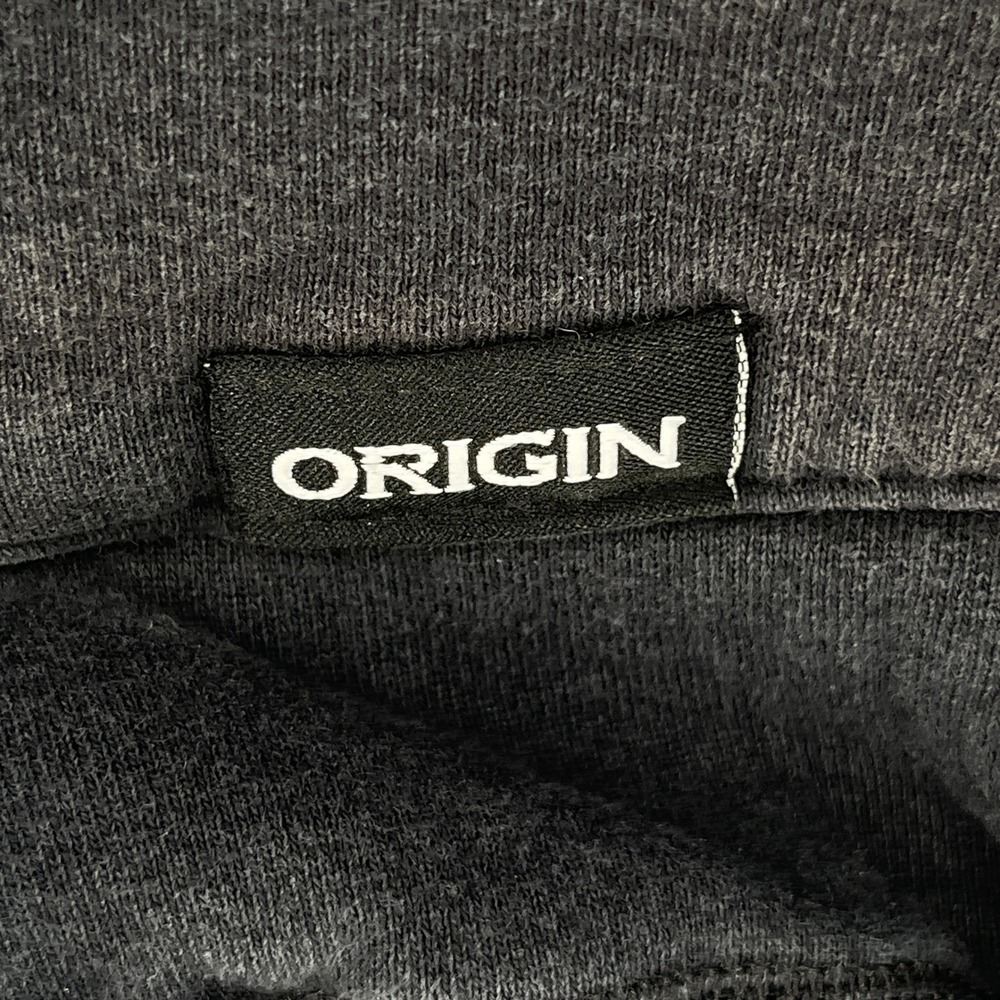Origin OG Heavy Hoodie High Neck Hoodie Black Snap Button Zipper Pocket Mens SM - Picture 6 of 10